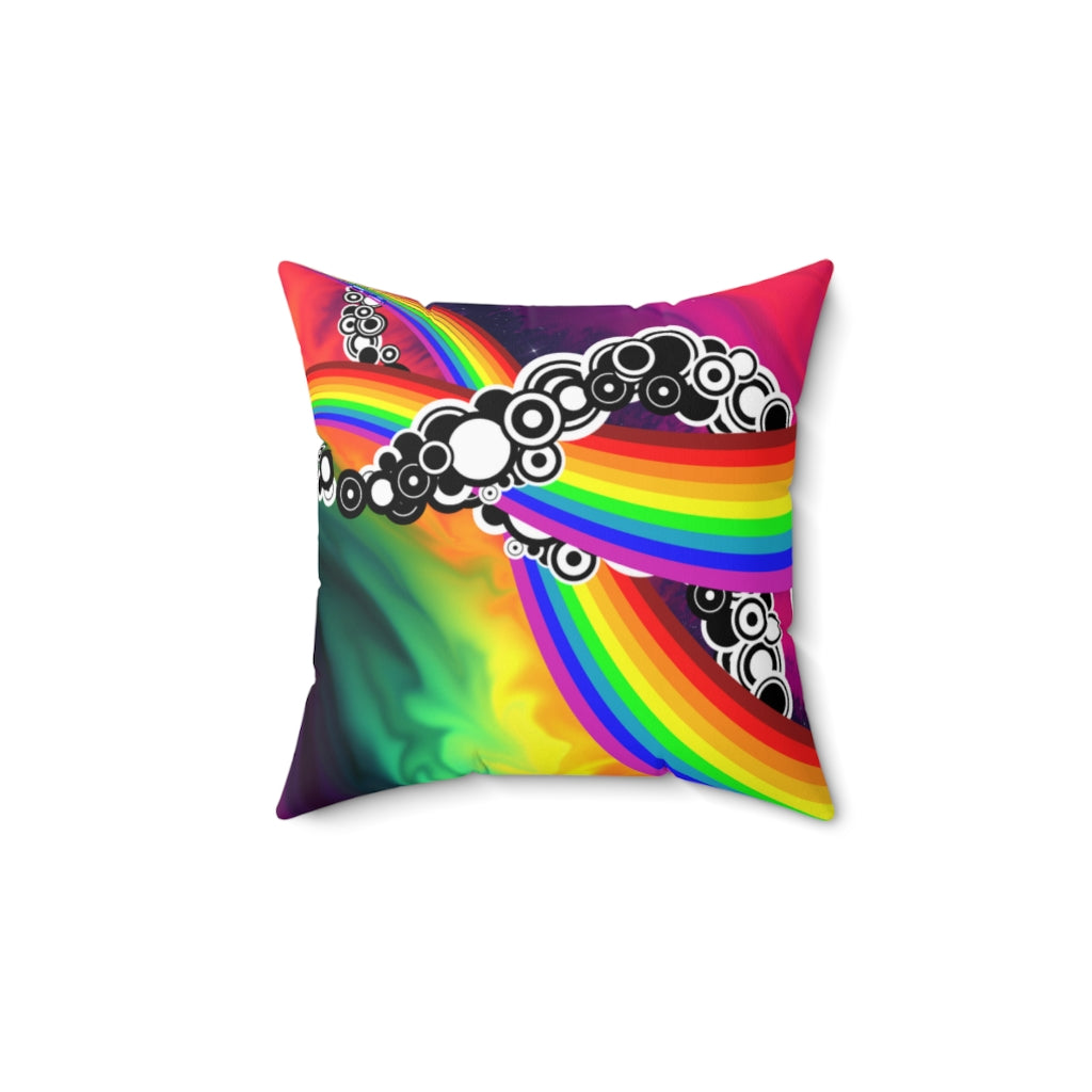 Rainbow swirl Spun Polyester Square Pillow