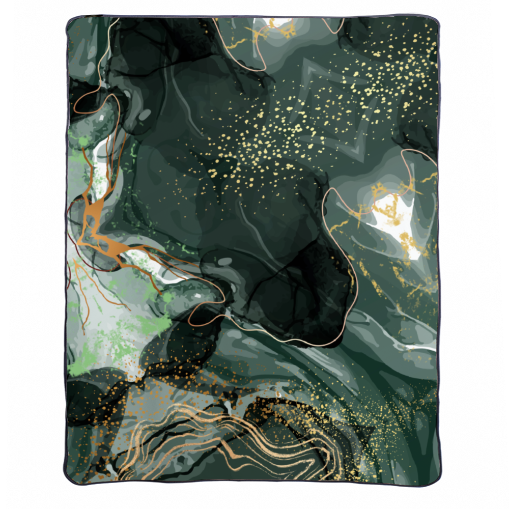 Emerald green shimmer Sherpa Fleece Blanket 1 Sided Printing