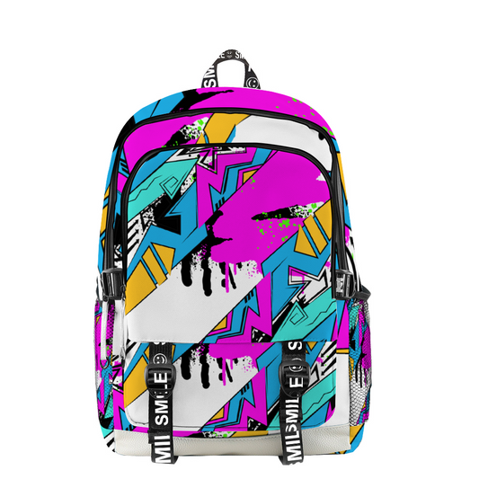 Graffiti style 12" x 17" x 7" Backpack with Straps