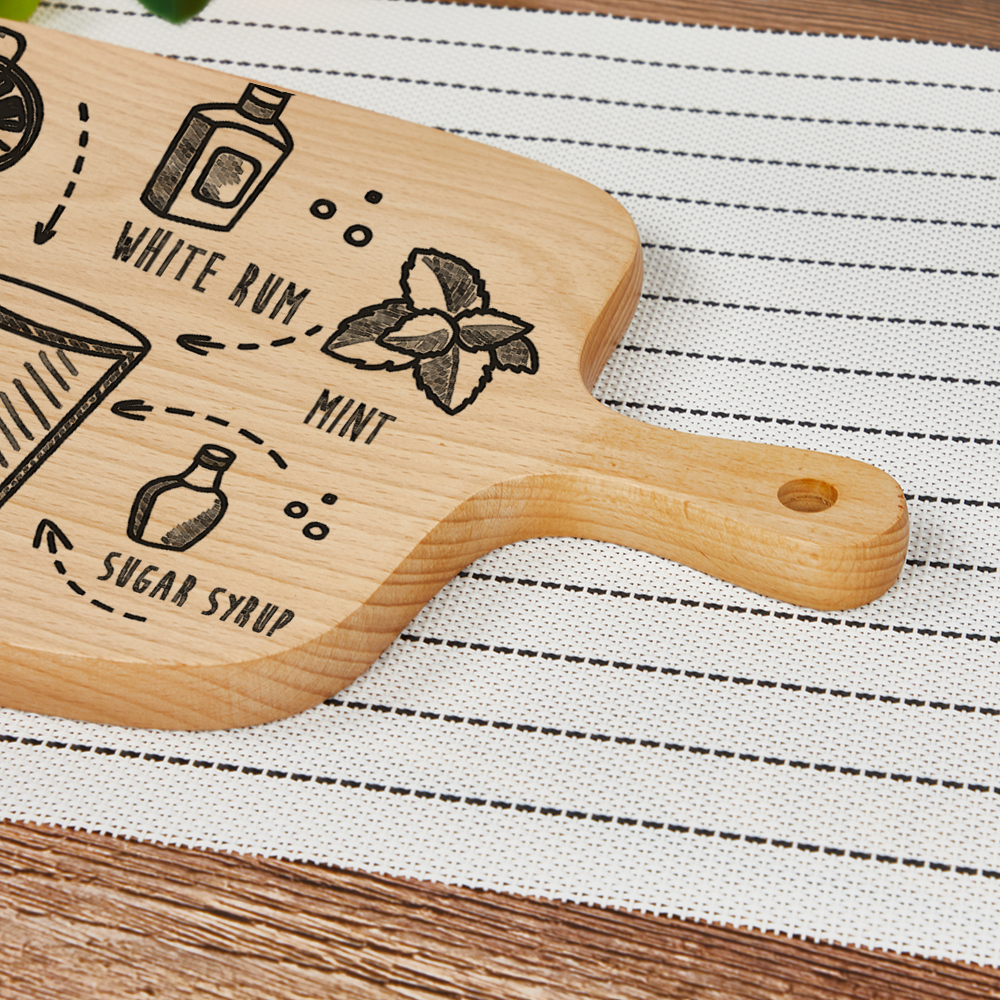 Mojito Recipe Custom Cutting Boards for Kitchen Wood Chopping Board 13" x 8"