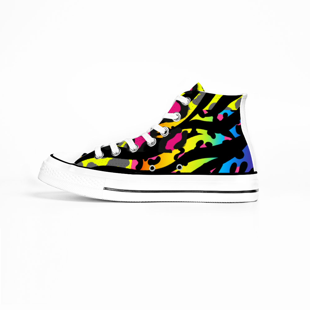 Neon animal Unisex High Top Canvas Shoes