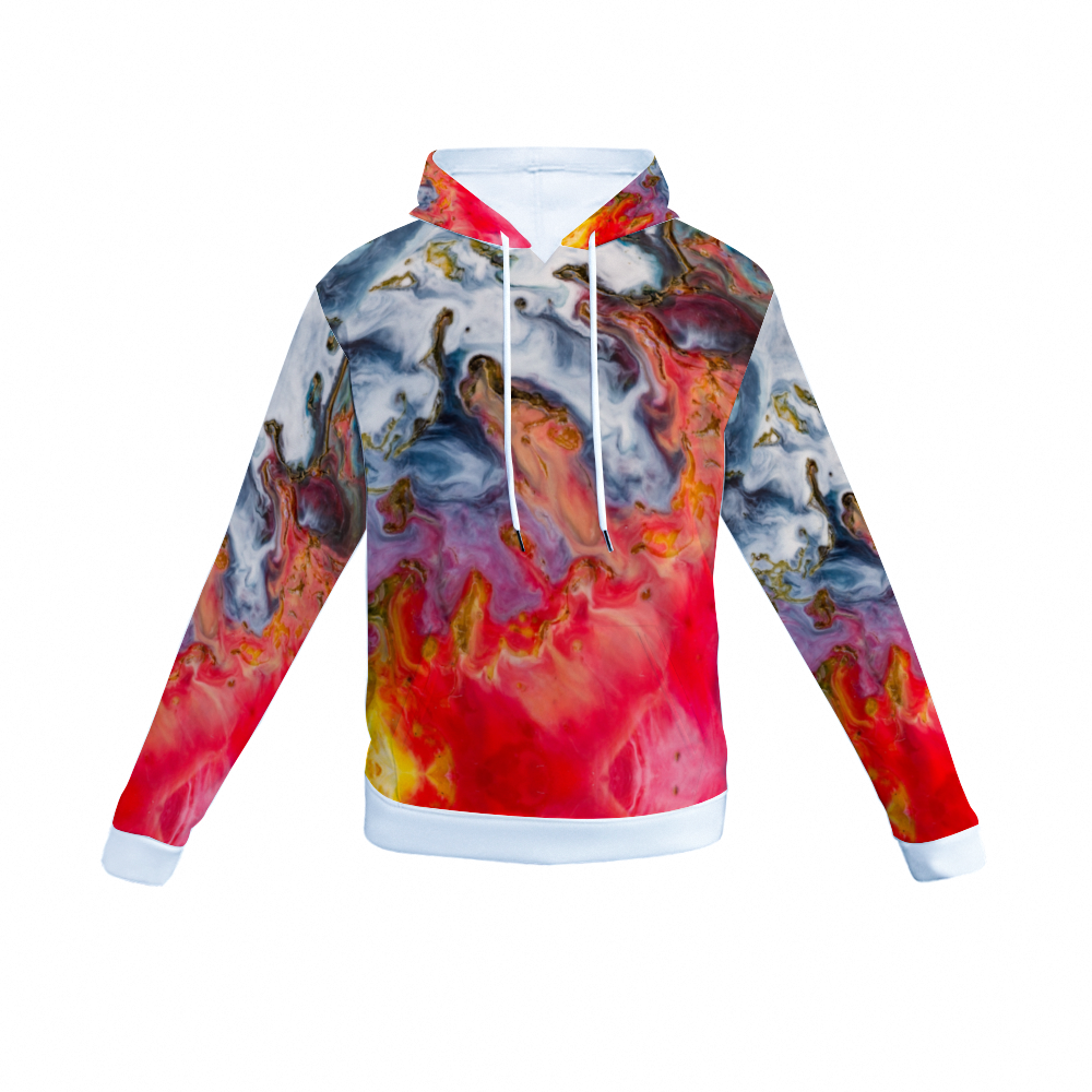 Red mystery Unisex Print Hoodie with Pockets