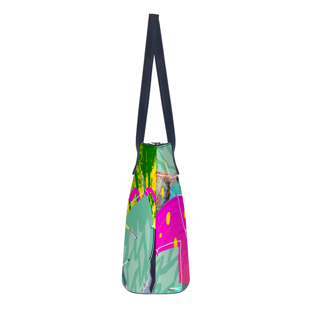 Abstract botanical Artificial Leather Handbag