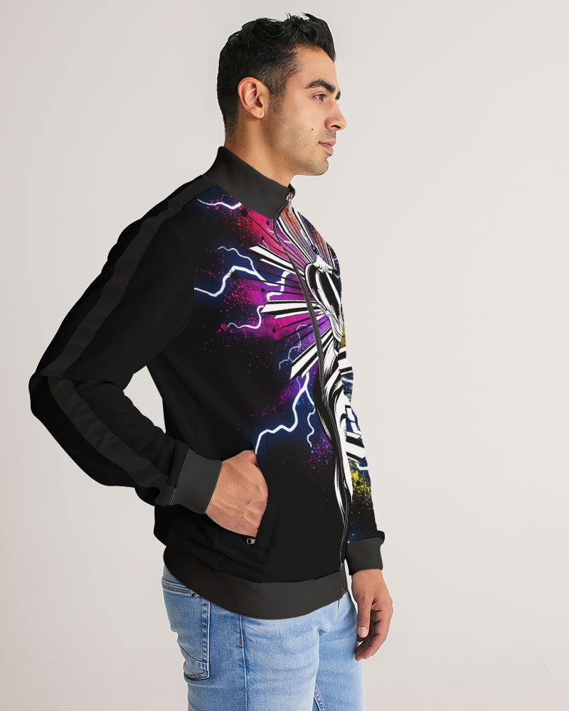 Queen of dreams Men's Stripe-Sleeve Track Jacket