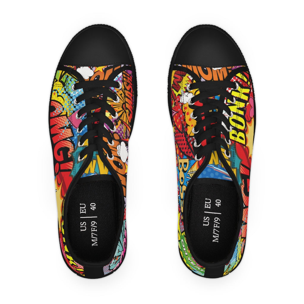 Comic book style Women's Low Top Sneakers