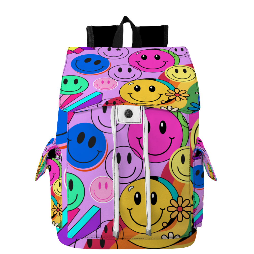 Smiley  12" x 16" x 7" Oxford Cloth Travel Backpack