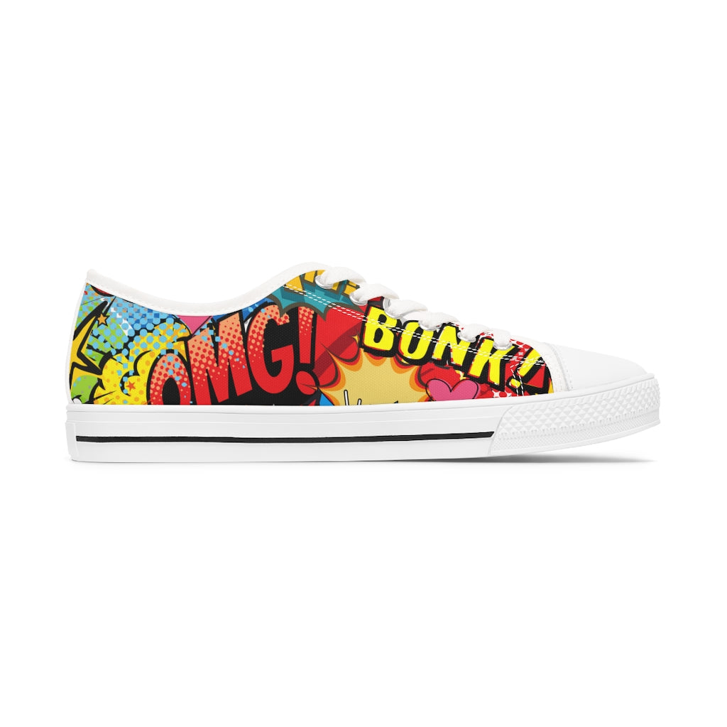 Comic book style Women's Low Top Sneakers