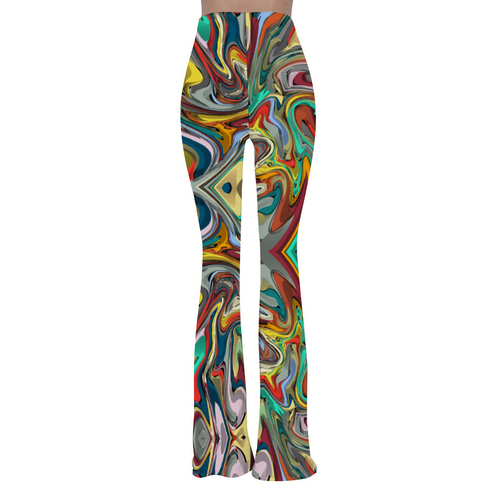 Trippy and bold Women's Print Stretch Bell Bottom Flare Pants