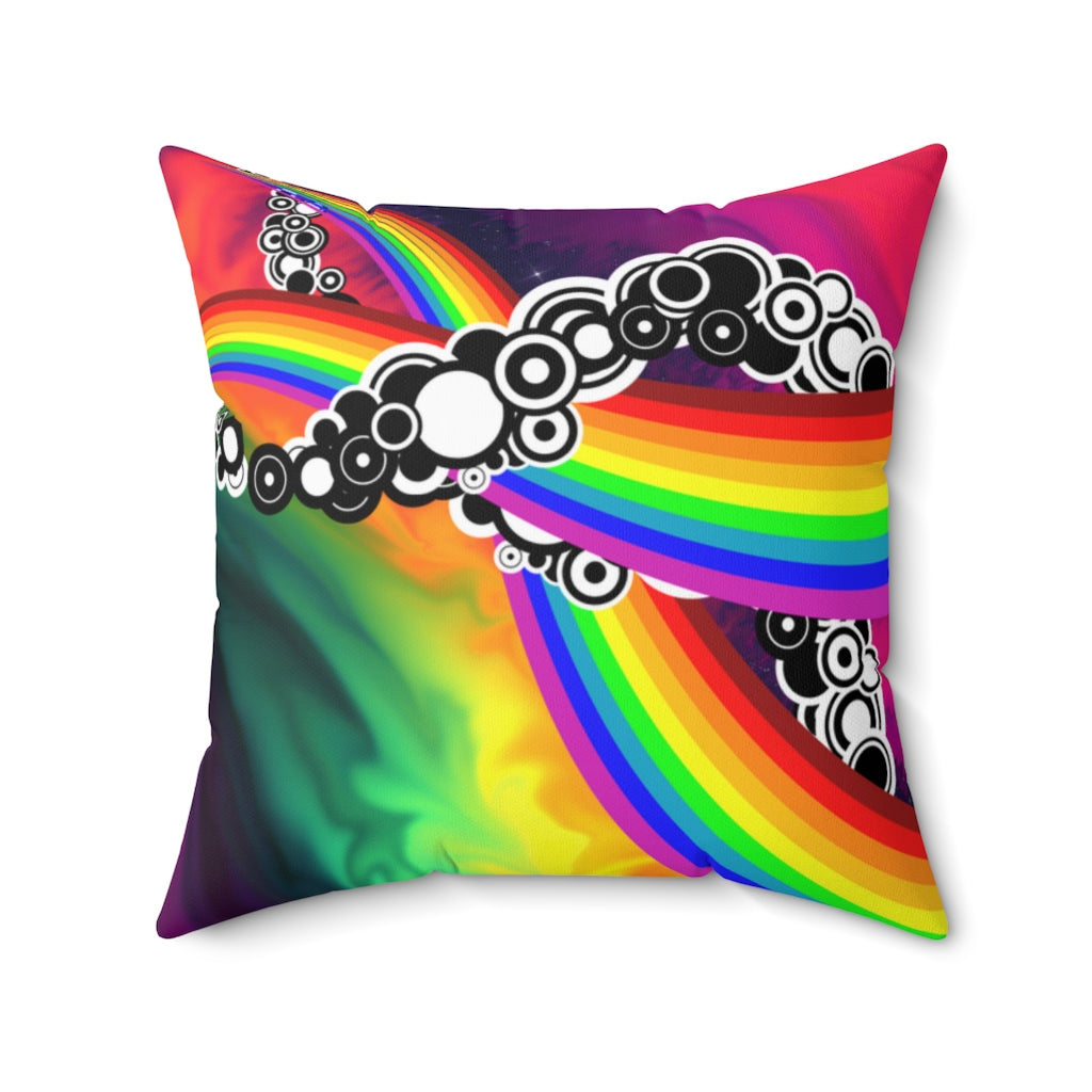 Rainbow swirl Spun Polyester Square Pillow