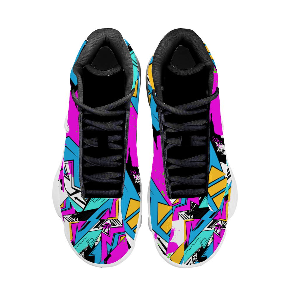 Abstract Geometric color Basketball Sneakers