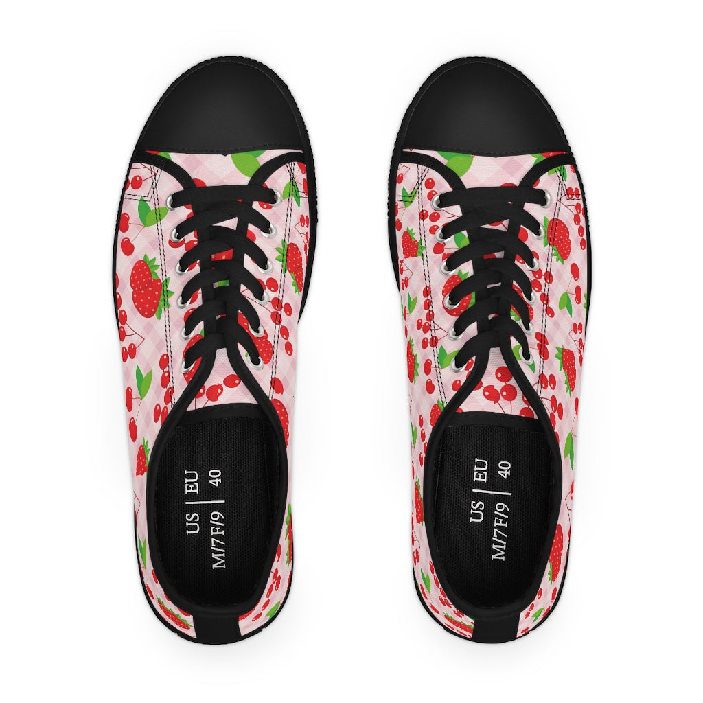 Strawberry & cherry Women's Low Top Sneakers