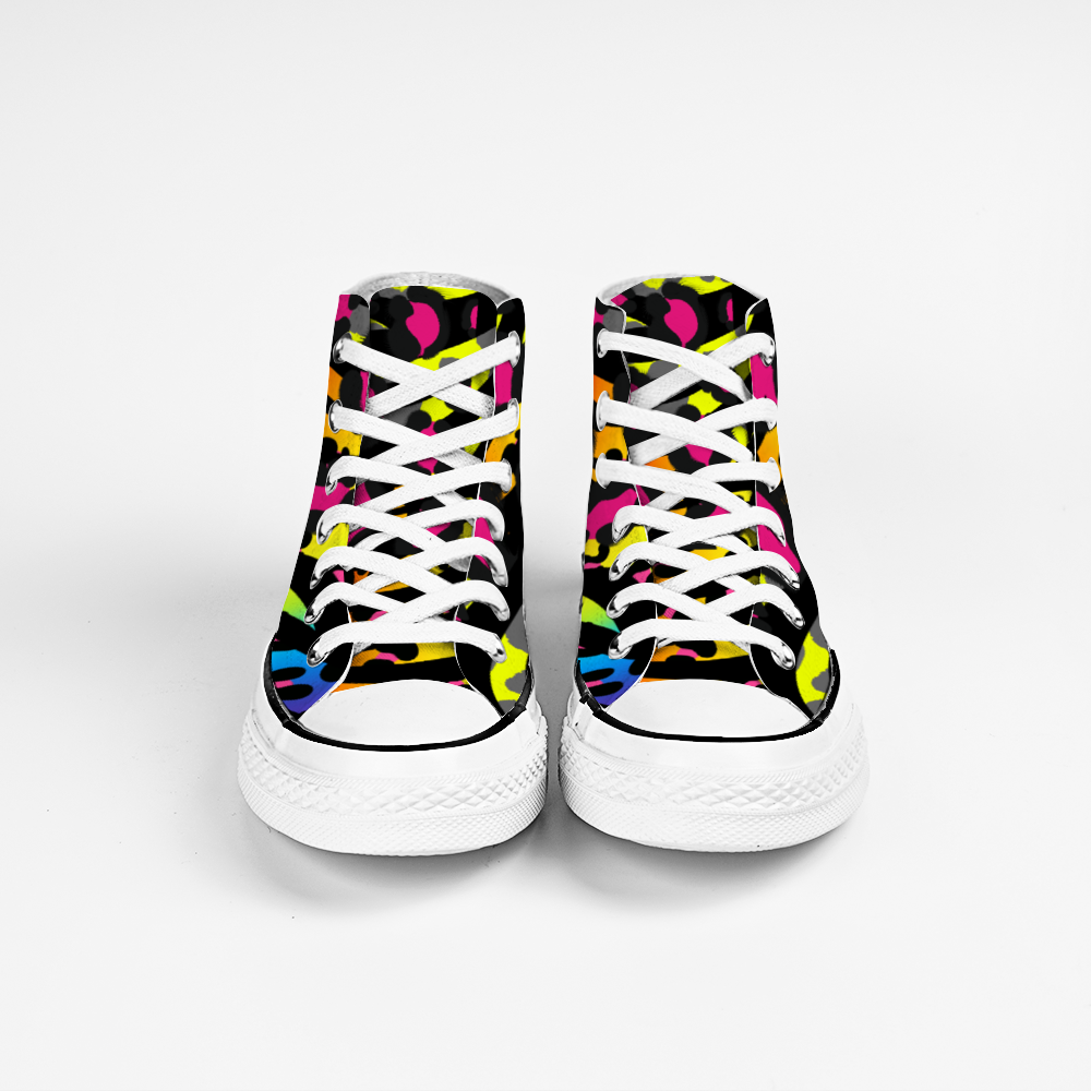 Neon animal Unisex High Top Canvas Shoes