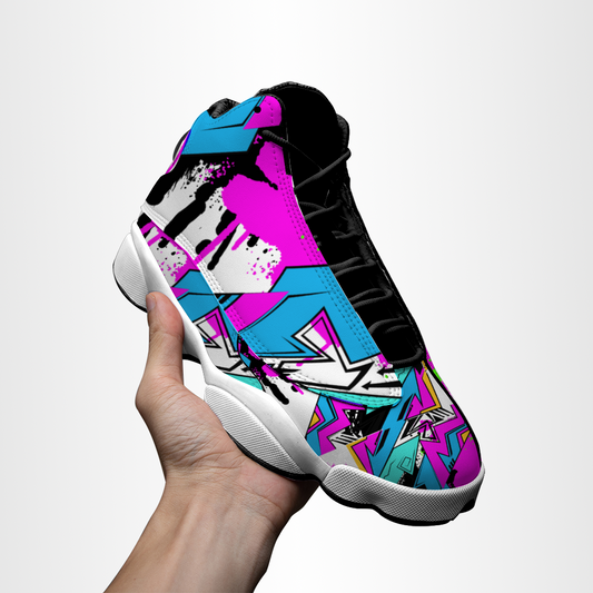 Abstract Geometric color Basketball Sneakers