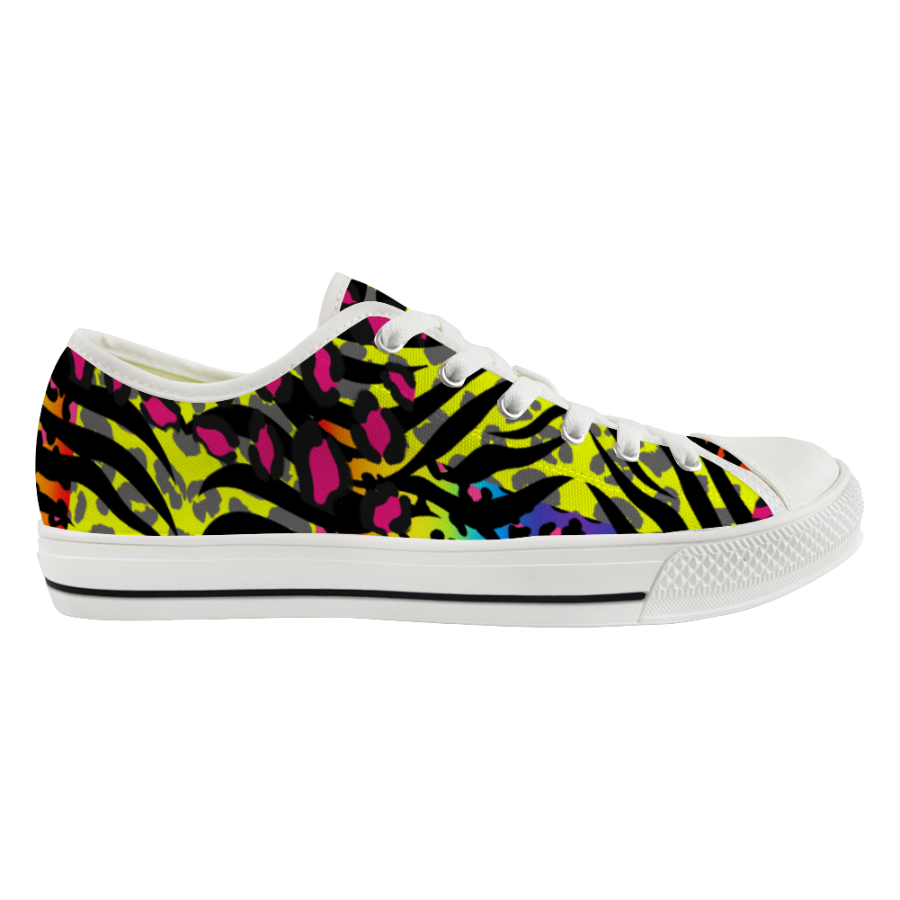 Neon animal print Low Top Sneakers