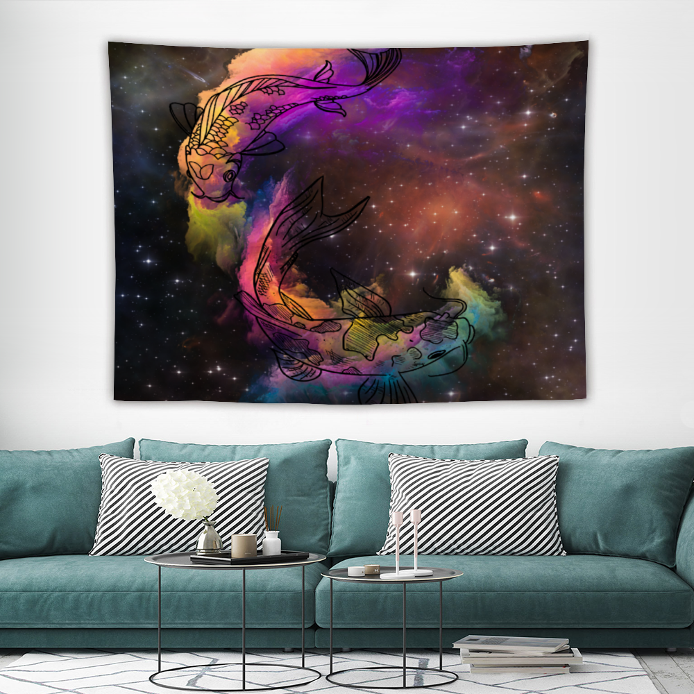 Galaxy Koi Tapestry 59" × 79''