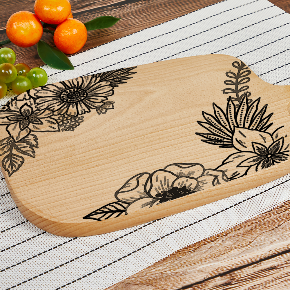 Floral Custom Cutting Boards for Kitchen Wood Chopping Board 13" x 8"