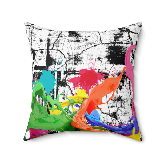 Color splash Spun Polyester Square Pillow