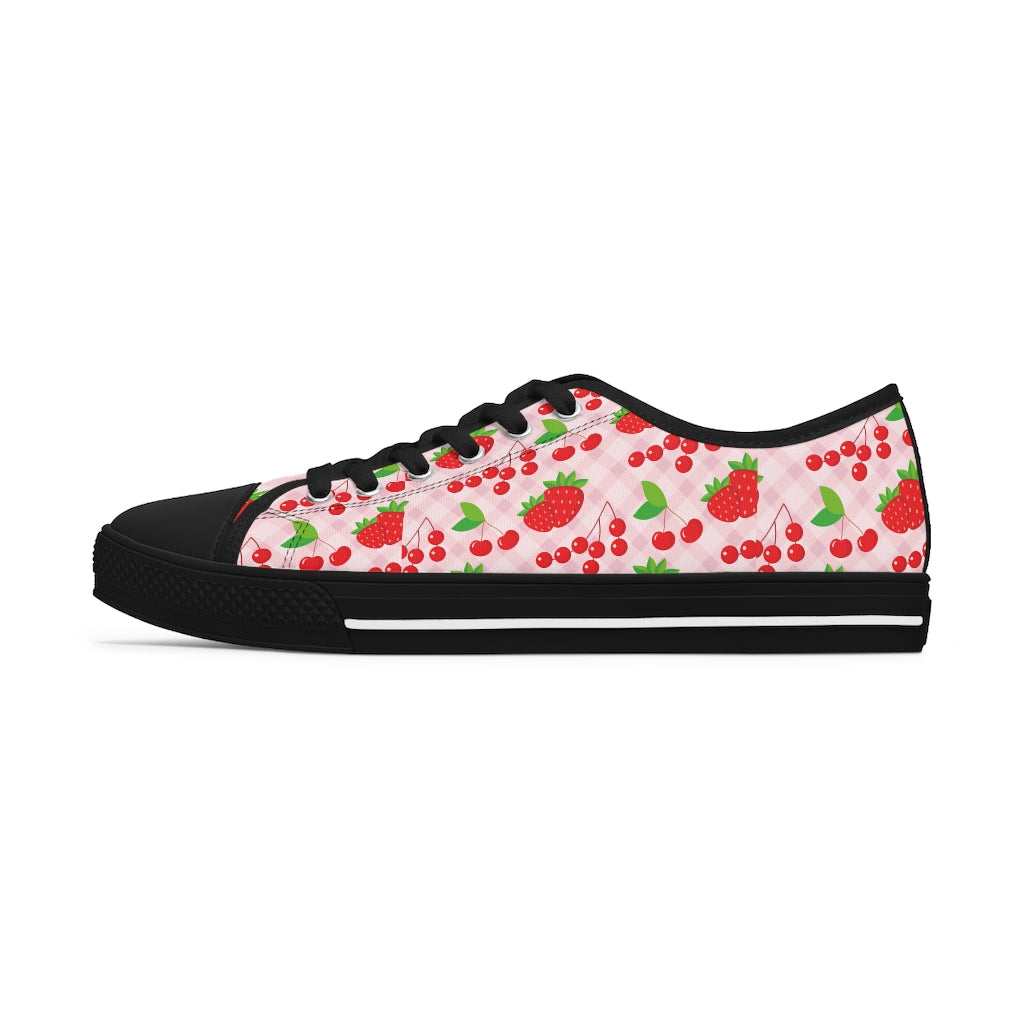 Strawberry & cherry Women's Low Top Sneakers