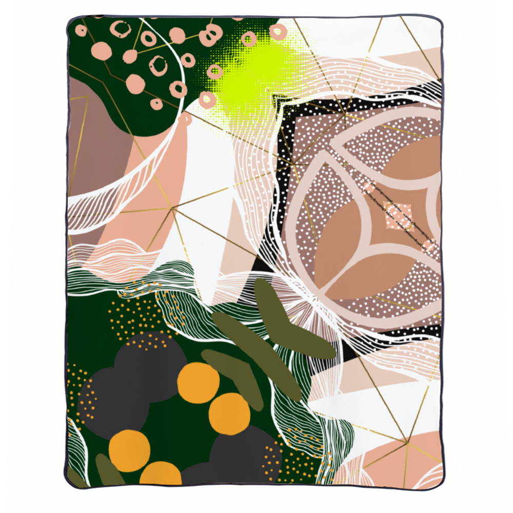 Abstract Green Sherpa Fleece Blanket 1 Sided Printing