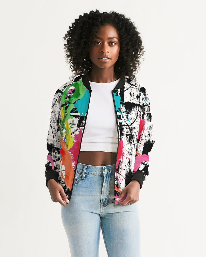 Color splash Abstract Women's Bomber Jacket