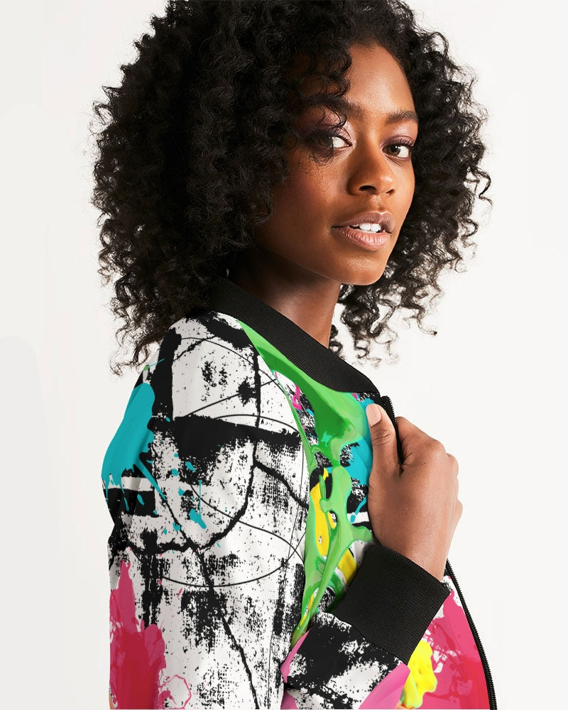 Color splash Abstract Women's Bomber Jacket