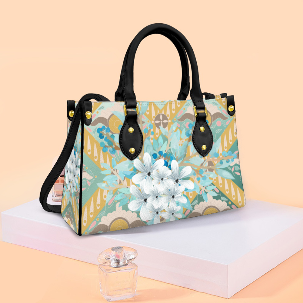 Yellow floral Women's Artificial Leather Handbag