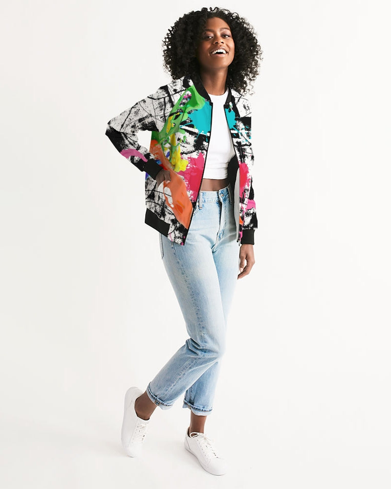 Color splash Abstract Women's Bomber Jacket