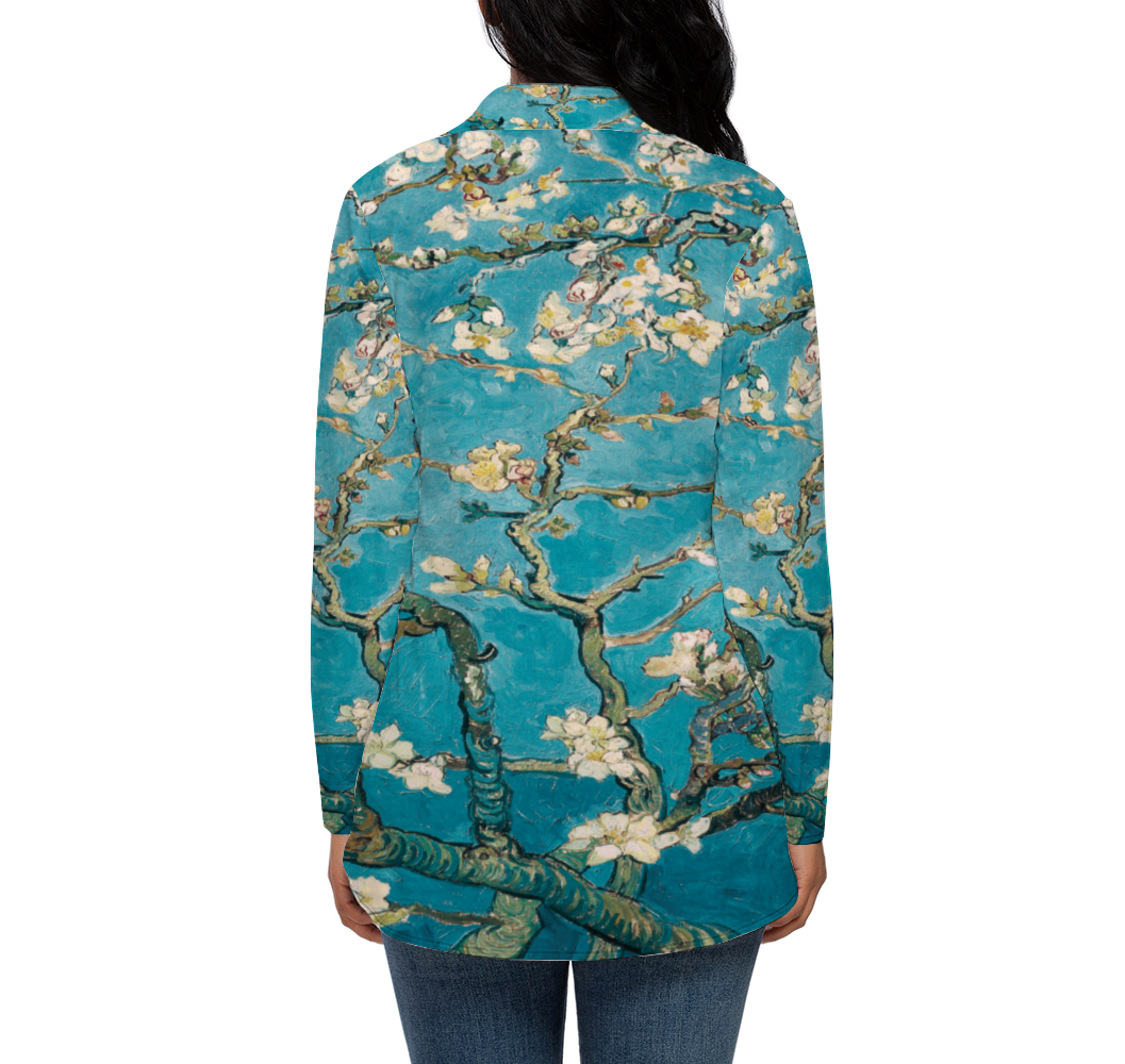 Almond blossom Custom All Over Print Women's Long Sleeves Shirt