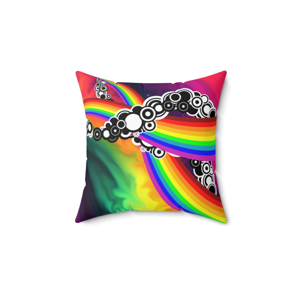 Rainbow swirl Spun Polyester Square Pillow