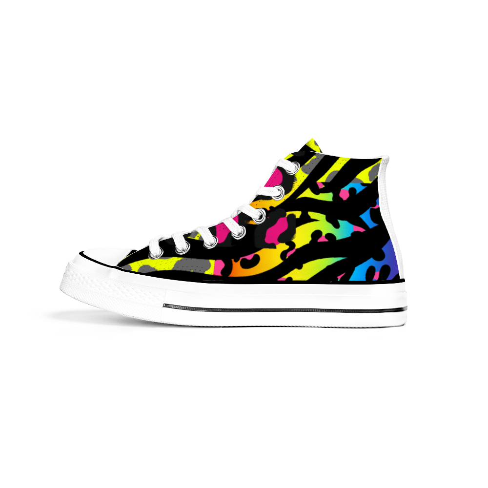 Neon animal Unisex High Top Canvas Shoes