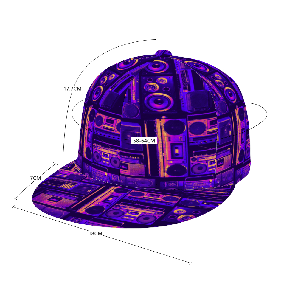  Retro 80s  All Over Print Unisex Adjustable Trucker Hat