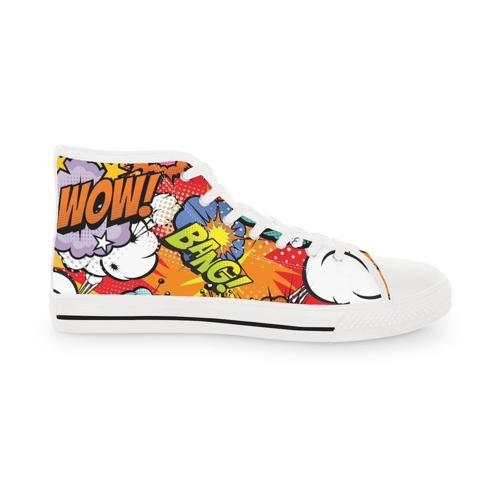 Comic book style Men's High Top Sneakers