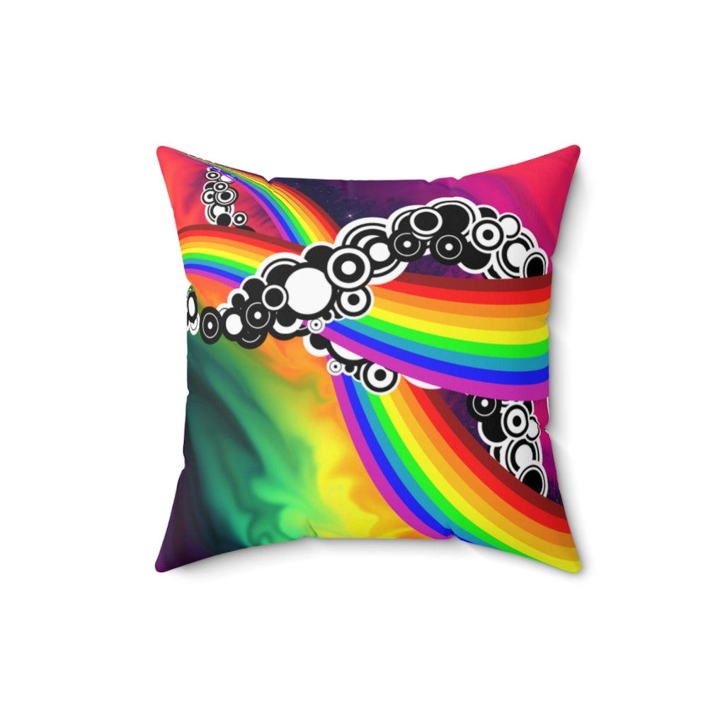 Rainbow swirl Spun Polyester Square Pillow