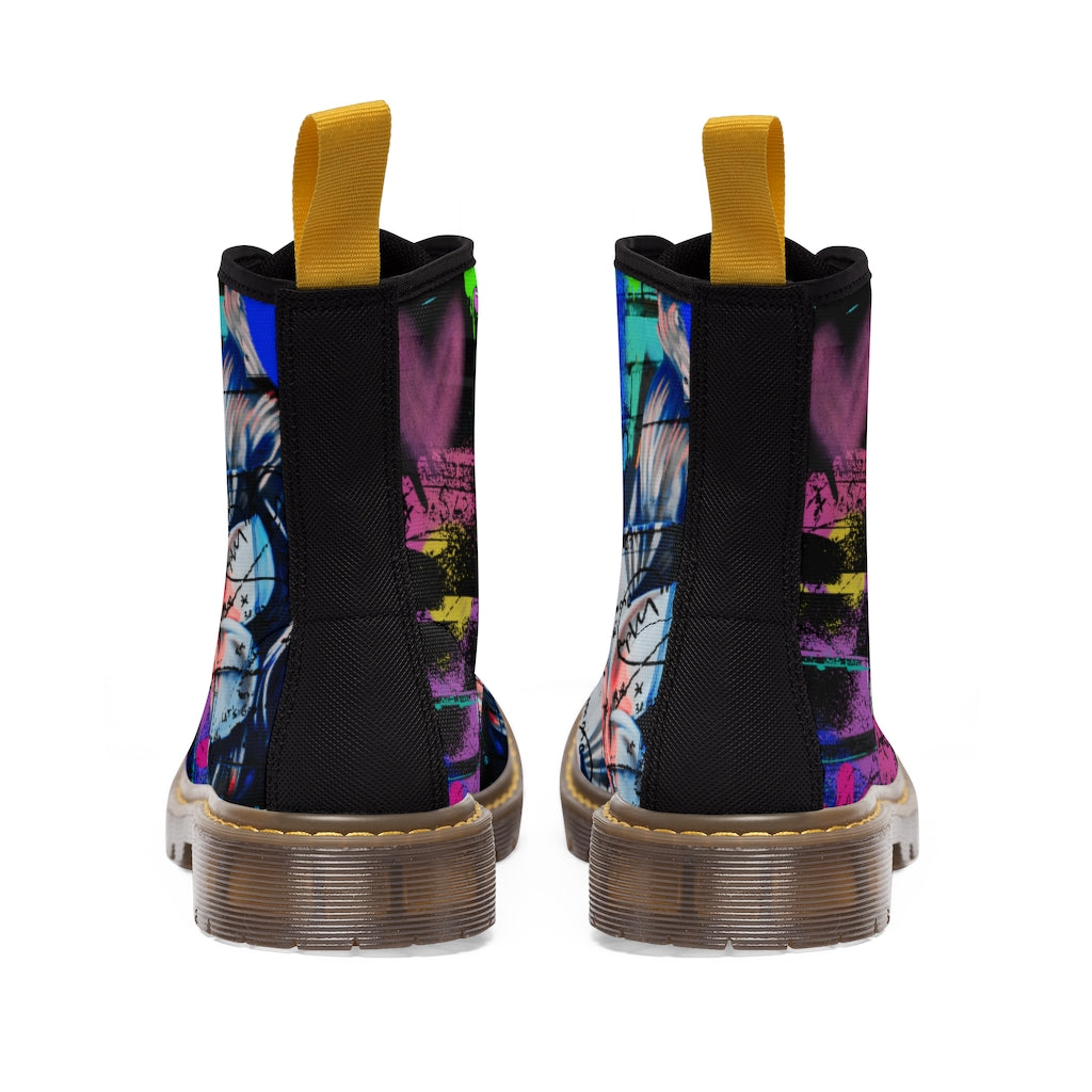 Graffiti Flower Women's Canvas Boots