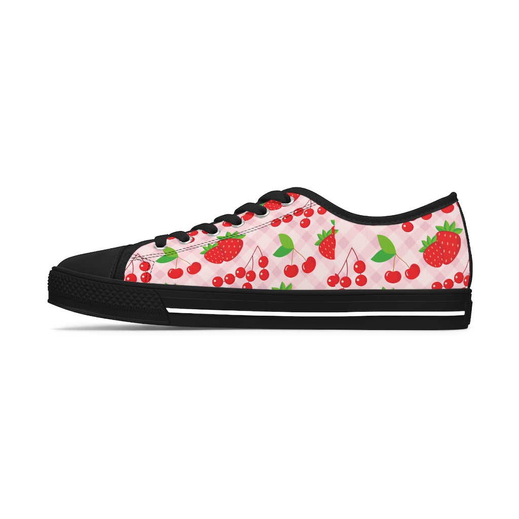 Strawberry & cherry Women's Low Top Sneakers