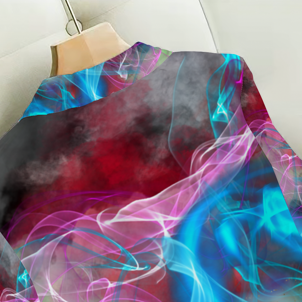 Colored flames Custom All Over Print Women's Long Sleeves Shirt