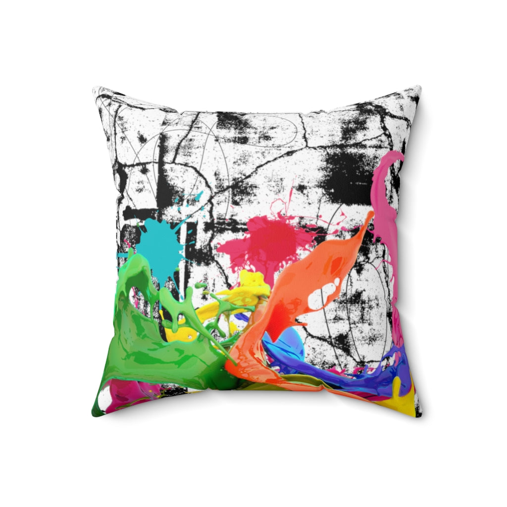 Color splash Spun Polyester Square Pillow