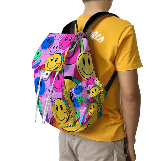 Smiley  12" x 16" x 7" Oxford Cloth Travel Backpack