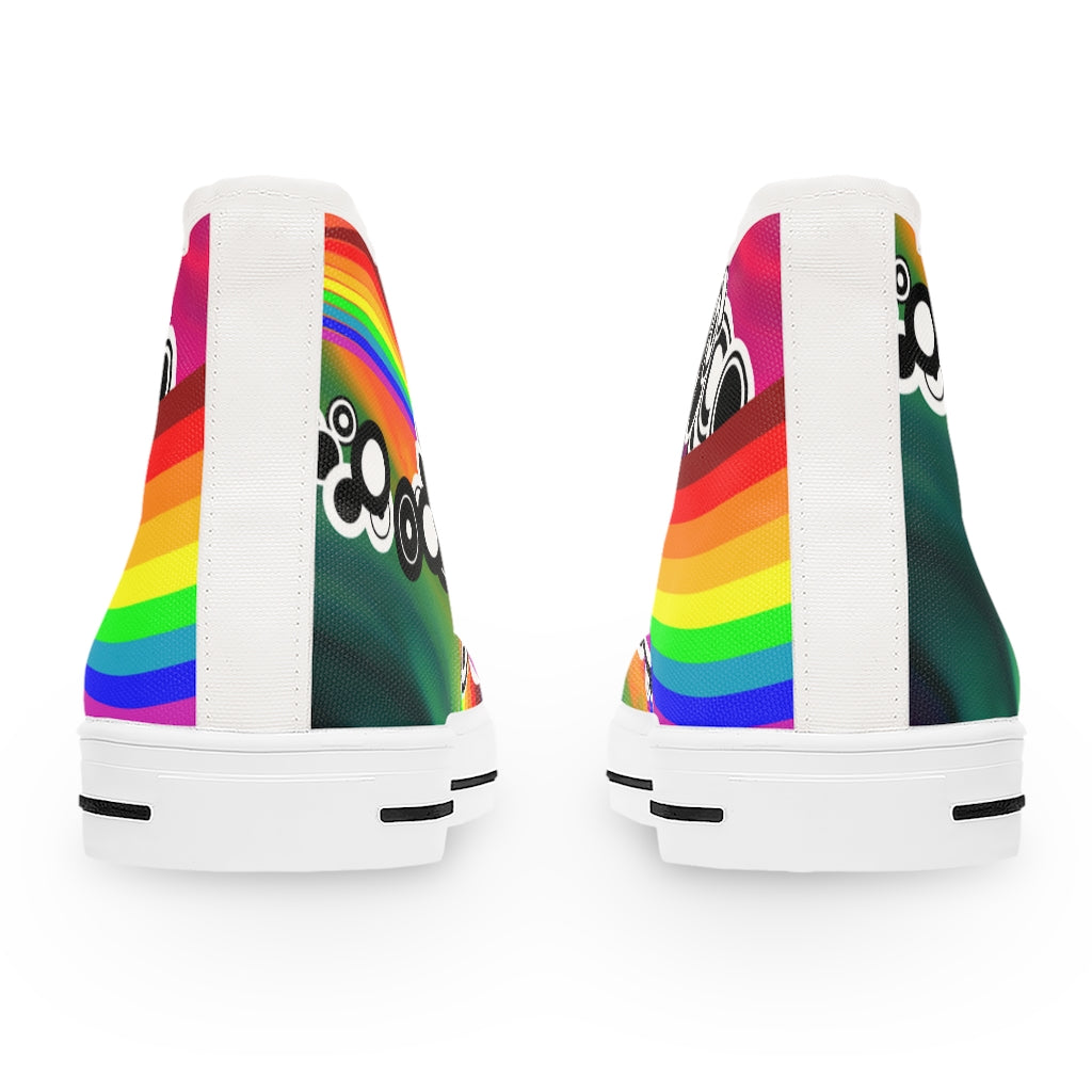 Abstract rainbows Women's High Top Sneakers