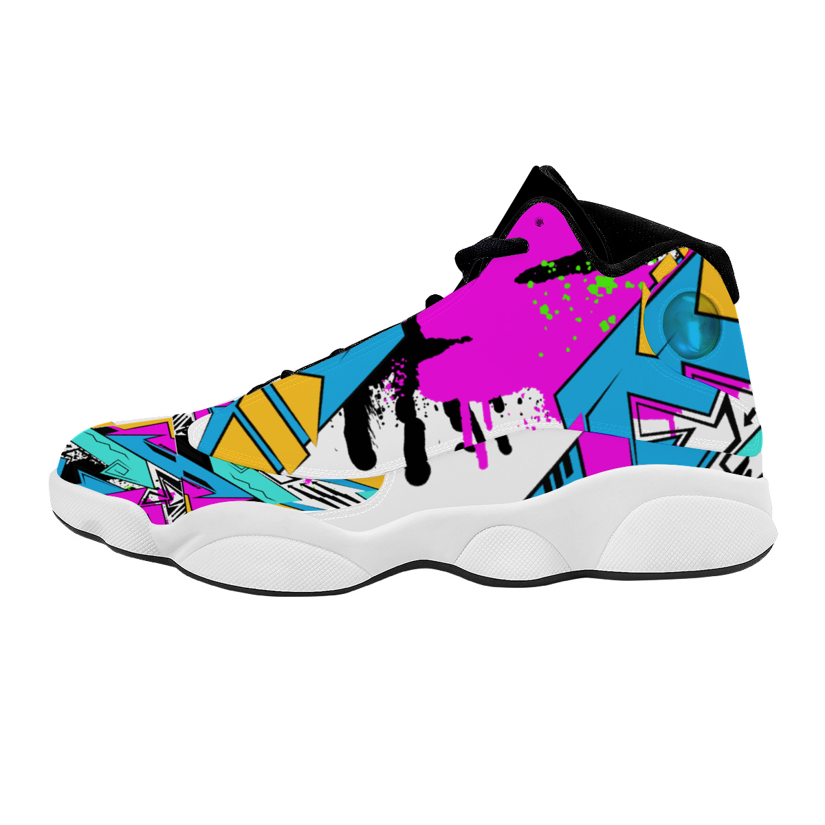 Abstract Geometric color Basketball Sneakers