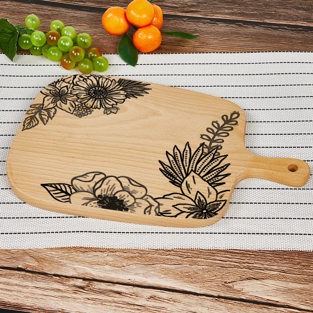 Floral Custom Cutting Boards for Kitchen Wood Chopping Board 13" x 8"