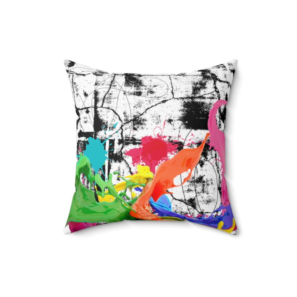 Color splash Spun Polyester Square Pillow