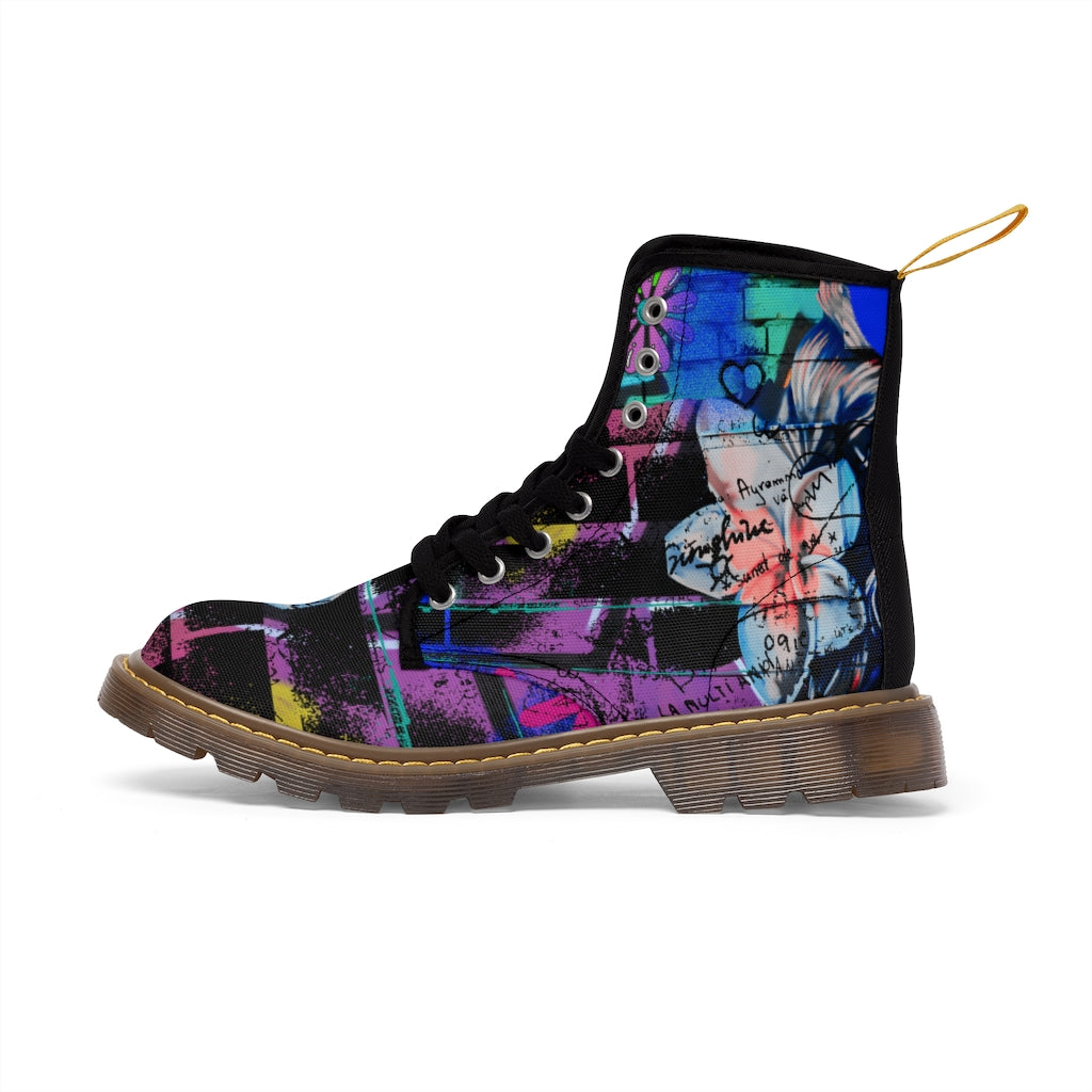 Graffiti Flower Women's Canvas Boots