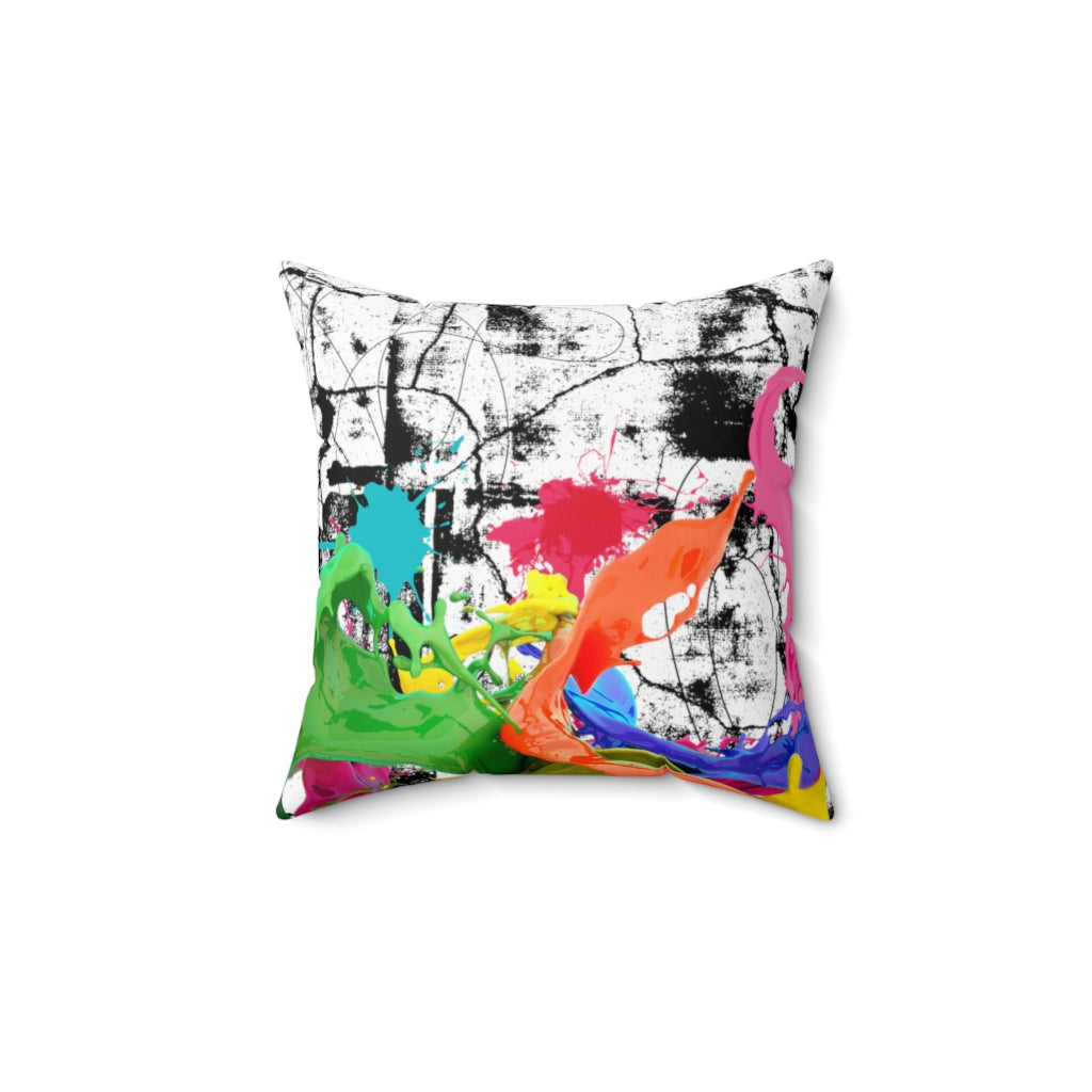 Color splash Spun Polyester Square Pillow