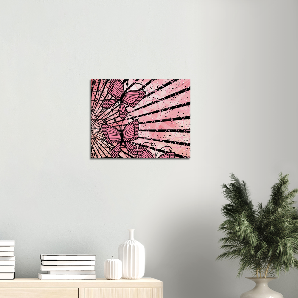 Pink abstract butterfly 16x20 Canvas