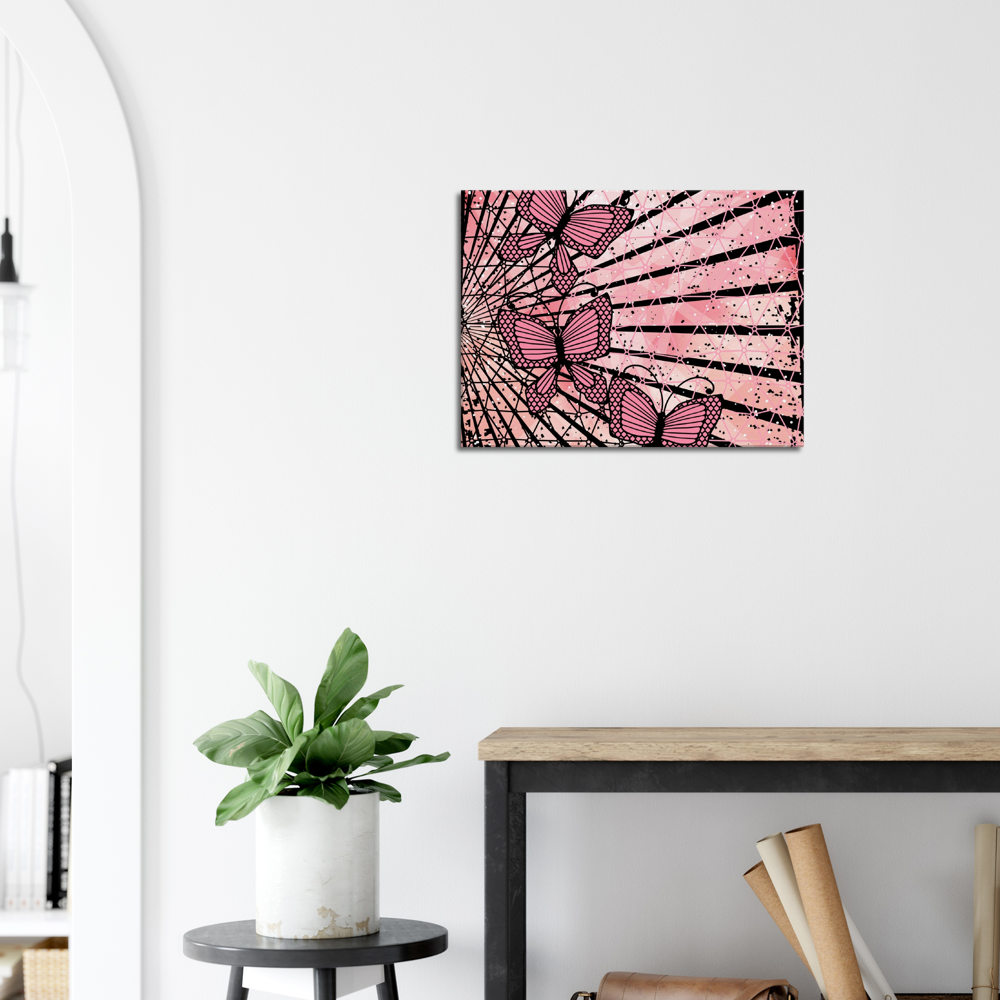 Pink abstract butterfly 18x24 Canvas