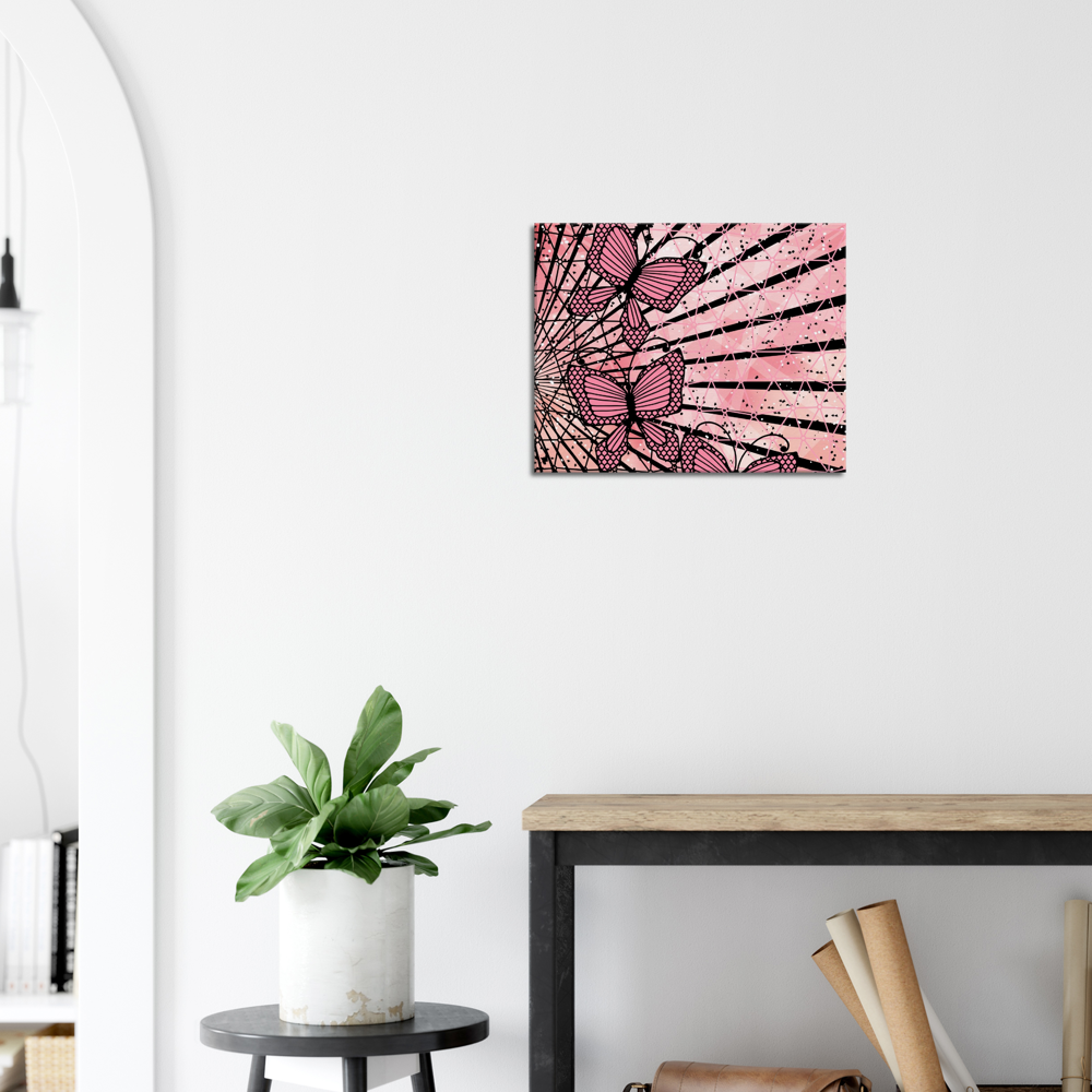 Pink abstract butterfly 16x20 Canvas