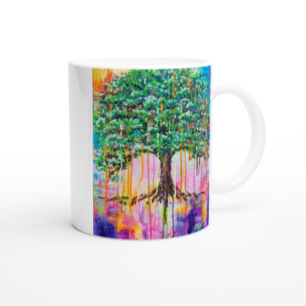 Tree Goddess Atharia White 11oz Ceramic Mug