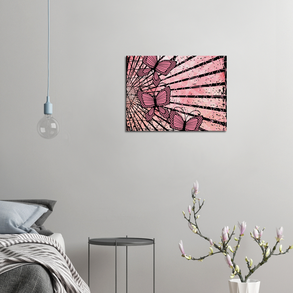 Pink abstract butterfly 18x24 Canvas