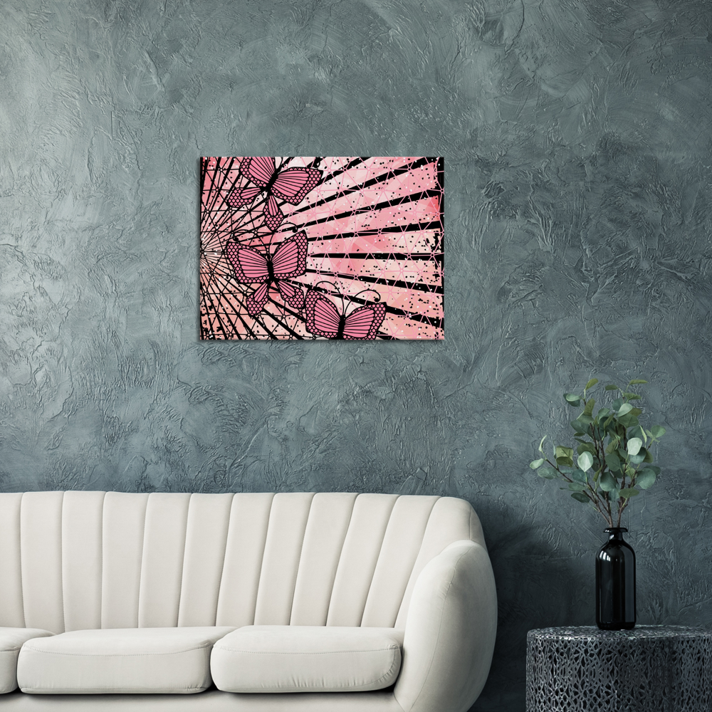 Pink abstract butterfly 18x24 Canvas